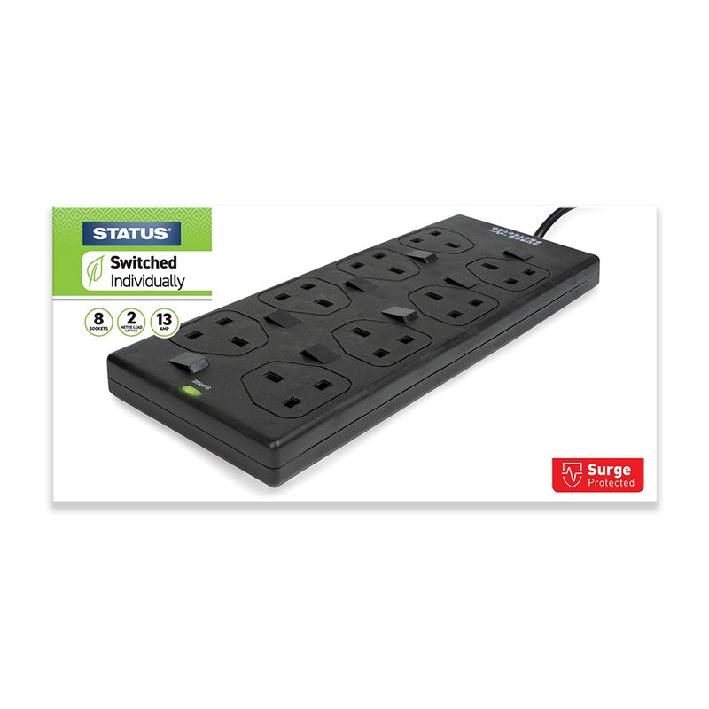 Status 8 Socket 2 Meter Extension Lead