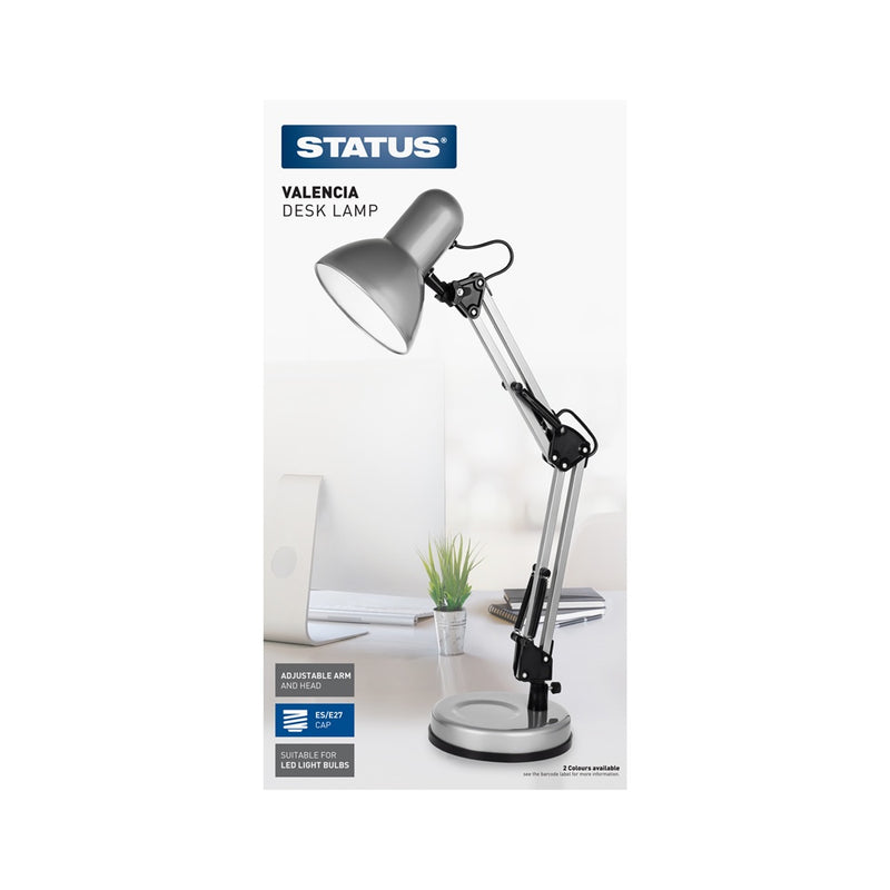 Valencia Desk Lamp - Silver