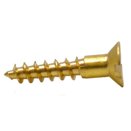 1" x 10 Slotted Brass Woodscrew - Countersunk Head - (200)