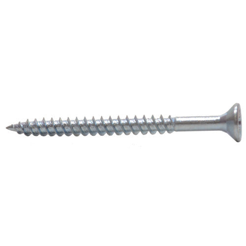 3" x 8 ZP Cross Recessed Hardened Twin Thread Woodscrews with Countersunk Head  (100)