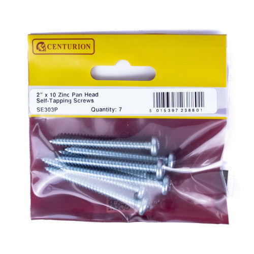 2" x 10 ZP Pan Head Self Tapping Screws (Pack of 7)