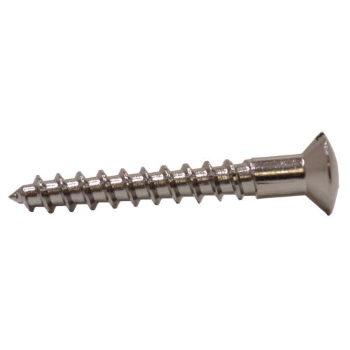 1 1/4" x 8 Slotted Raised Head Woodscrew - Chrome Plated - (200)