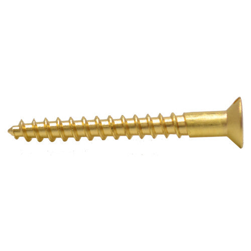 1 1/2" x 8 Slotted Brass Woodscrew - Countersunk Head - (200)