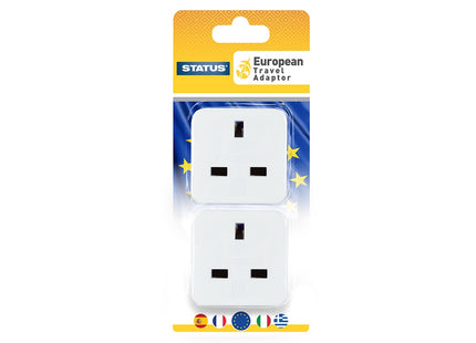 Status European Travel Adapter 2Pk