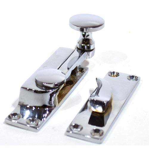 Solid Brass Quadrant Sash Fastener, Polished Brass, 60mm