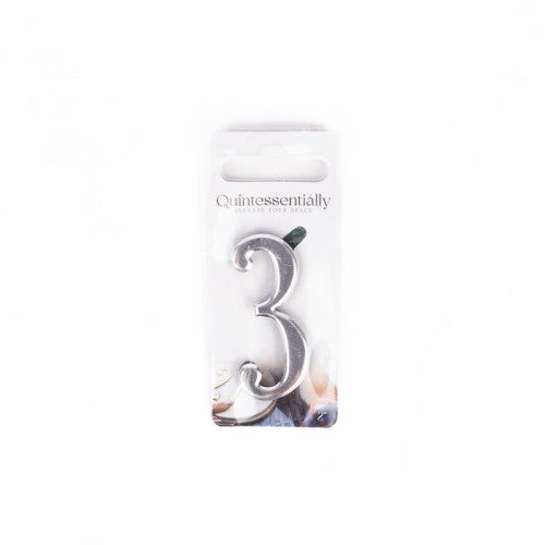 2" Silver Effect Numeral 3