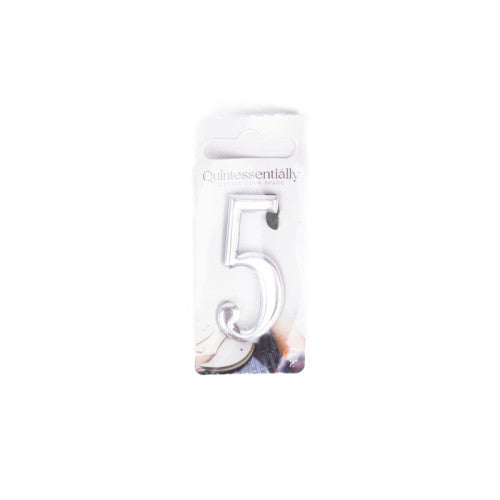 2" Silver Effect Numeral 5