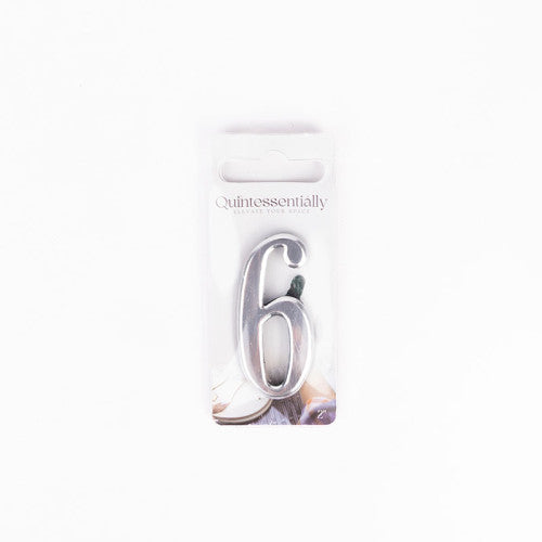2" Silver Effect Numeral 6