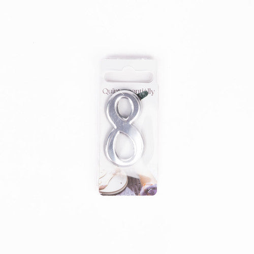 2" Silver Effect Numeral 8