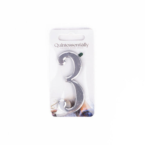 3" Silver Effect Numeral 3