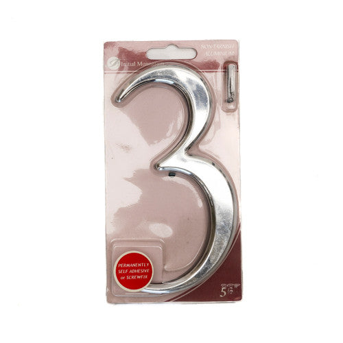5 1/2" Silver Effect Numeral 3