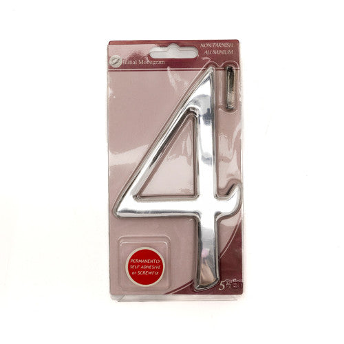 5 1/2" Silver Effect Numeral 4