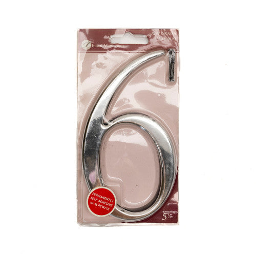 5 1/2" Silver Effect Numeral 6