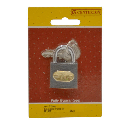Iron 'Tri-Circle' Padlocks, 32mm