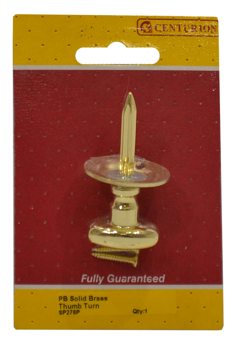 Security Bolt Thumb turn, Brass, 30mm