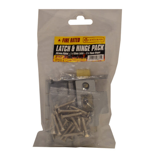 Latch & Hinge Packs - CP - CE Fire Rated - 4PK