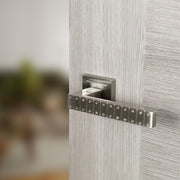Senza Pari Bianca Door Handle Pack (Euro Lock Set - 2.5" CE Sashlock, 3" Fire Rated Hinges x3) - Satin Nickel