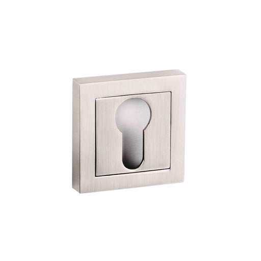 Senza Pari Euro Escutcheons on Square Rose - Satin Nickel