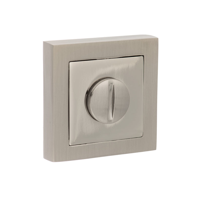 Senza Pari WC Turn and Release on Square Rose - Satin Nickel/Polished Nickel