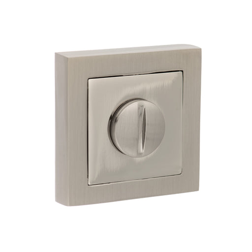 Senza Pari WC Turn and Release on Square Rose - Satin Nickel/Polished Nickel