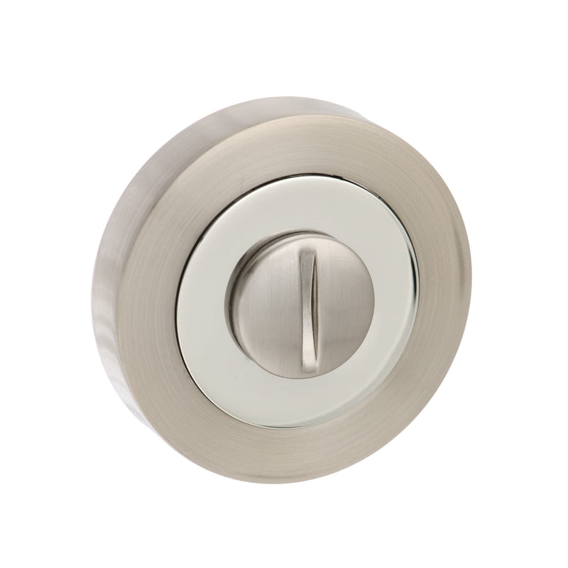 Senza Pari WC Turn and Release on Round Rose - Satin Nickel/Chrome Plate