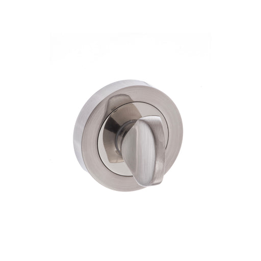 Senza Pari WC Turn and Release on Round Rose - Satin Nickel/Polished Nickel