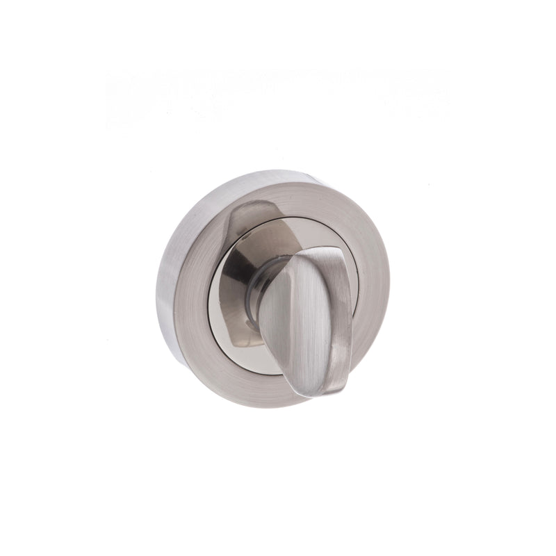 Senza Pari WC Turn and Release on Round Rose - Satin Nickel/Polished Nickel