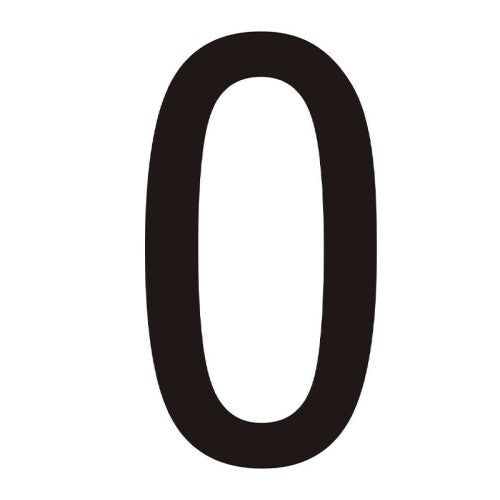Character '0' - Black Vinyl - 50mm - Pack of 10