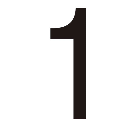 Character '1' - Black Vinyl - 50mm - Pack of 10