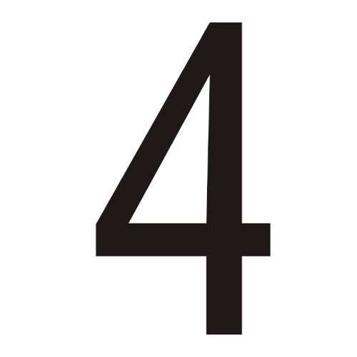 Character '4' - Black Vinyl - 50mm - Pack of 10