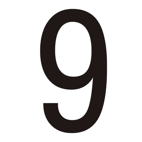 Character '9' - Black Vinyl - 50mm - Pack of 10