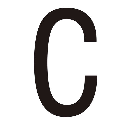 Character 'C' - Black Vinyl - 50mm - Pack of 10