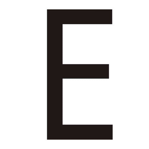 Character 'E' - Black Vinyl - 50mm - Pack of 10