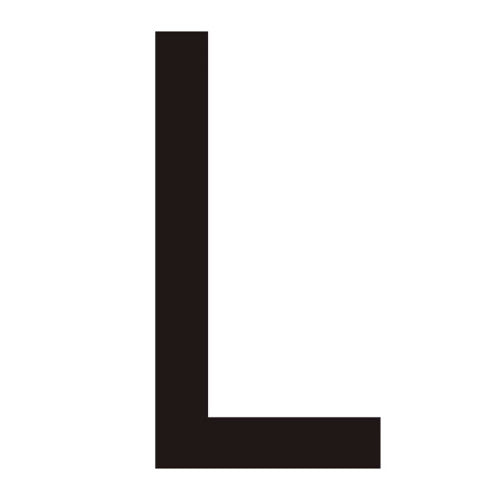 Character 'L' - Black Vinyl - 50mm - Pack of 10