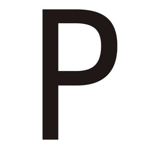 Character 'P' - Black Vinyl - 50mm - Pack of 10
