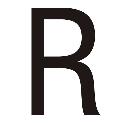 Character 'R' - Black Vinyl - 50mm - Pack of 10