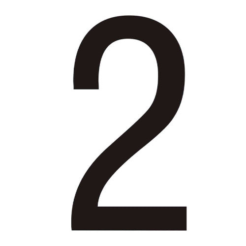Character '2' - Black Vinyl - 75mm - Pack of 10
