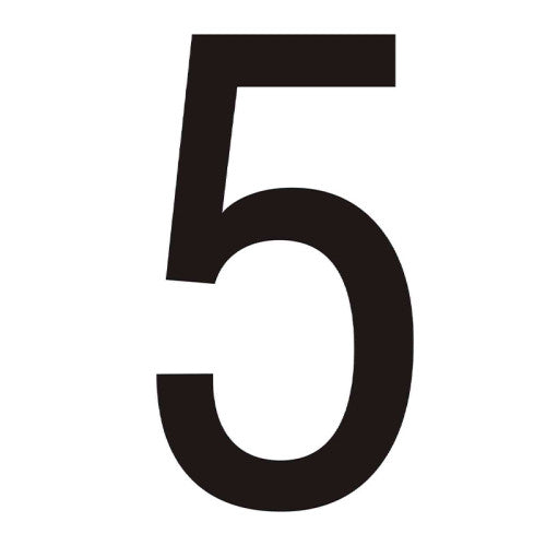 Character '5' - Black Vinyl - 75mm - Pack of 10