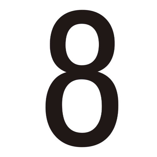 Character '8' - Black Vinyl - 75mm - Pack of 10