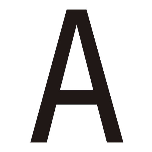 Character 'A' - Black Vinyl - 75mm - Pack of 10 - Min Order 2