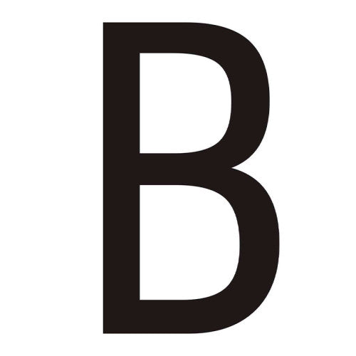 Character 'B' - Black Vinyl - 75mm - Pack of 10