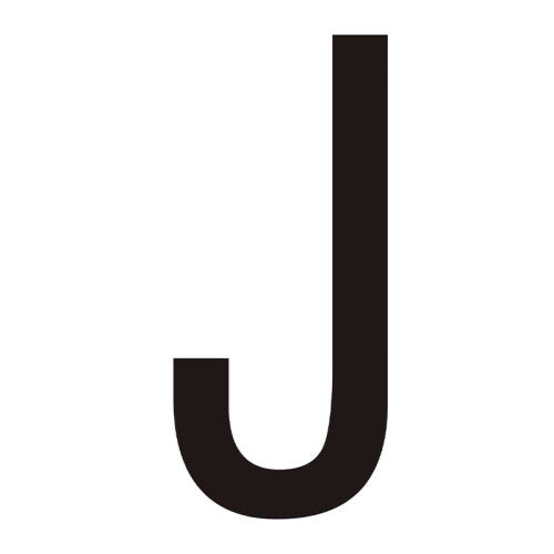 Character 'J' - Black Vinyl - 75mm - Pack of 10 - Min Order 2