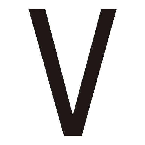 Character 'V' - Black Vinyl - 75mm - Pack of 10 - Min Order 2