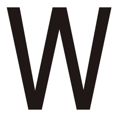 Character 'W' - Black Vinyl - 75mm - Pack of 10 - Min Order 2