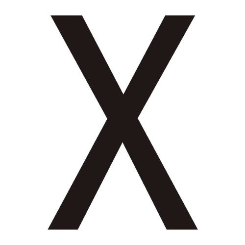 Character 'X' - Black Vinyl - 75mm - Pack of 10