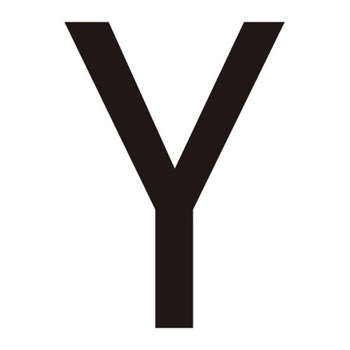 Character 'Y' - Black Vinyl - 75mm - Pack of 10 - Min Order 2