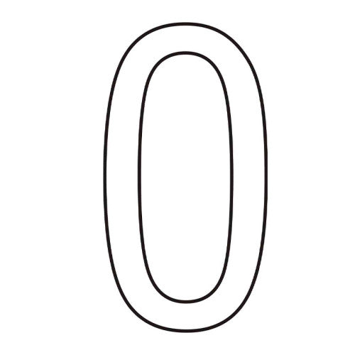Character '0' - White Vinyl - 50mm - Pack of 10 - Min Order 2