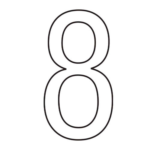 Character '8' - White Vinyl - 50mm - Pack of 10