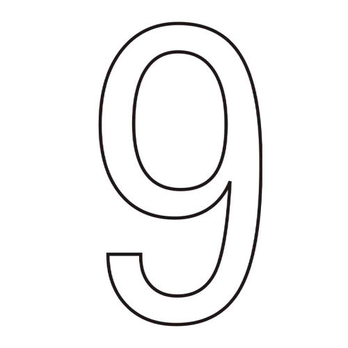 Character '9' - White Vinyl - 50mm - Pack of 10