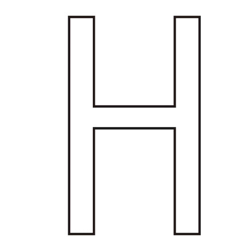 Character 'H' - White Vinyl - 50mm - Pack of 10